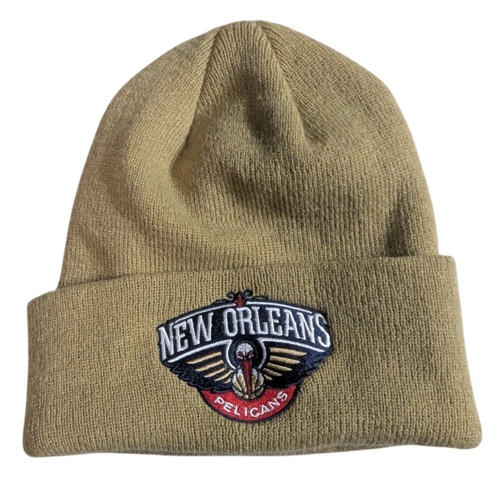 New Orleans Pelicans Adidas Knit Beanie‎ Hat Tan One Size Fits All NBA